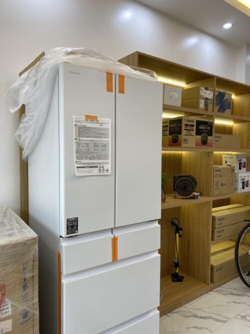 Tủ lạnh Hitachi R-HW60R dung tích 600L, mặt pha lê, sản xuất 2022 14 Ảnh thực thế tủ lạnh Hitachi R-HW54R-W-4